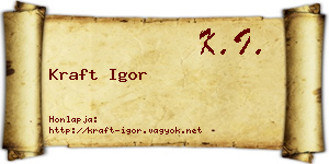 Kraft Igor névjegykártya